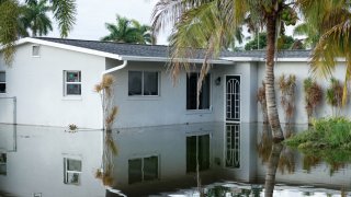 A view of flooded streets after 24 hours of continuous heavy rain over Fort Myers, Florida, United States on June 13, 2024. 