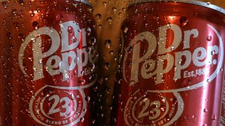 In this photo illustration, cans of Dr Pepper soda are displayed on June 03, 2024 in San Anselmo, California.