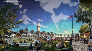 An image commissioned by Mayoral Candidate Mark Farrell’s campaign to show its plans for a new “world class” park on the Embarcadero in the future.