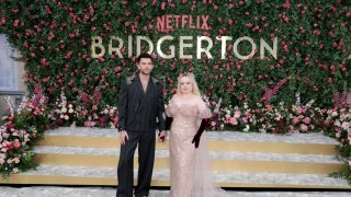 Luke Newton and Nicola Coughlan attend the special screening of “Bridgerton” Season 3 – Part Two at Odeon Luxe Leicester Square on June 12, 2024 in London, England. 
