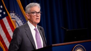 Federal Reserve Chairman Jerome Powell speaks at a news conference following a Federal Open Market Committee meeting at the William McChesney Martin Jr. Federal Reserve Board Building on July 31, 2024 in Washington, DC. 