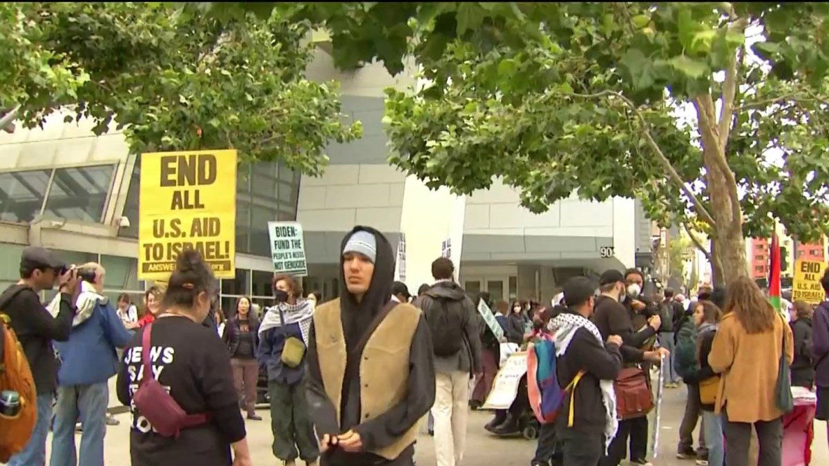 Pro-Palestinian protesters in San Francisco call on arrest, prosecution ...
