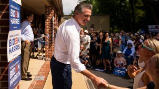California Gov. Gavin Newsom greets supporters during a campaign event for President Joe Biden on Saturday, July 6, 2024 in Doylestown, Pa.