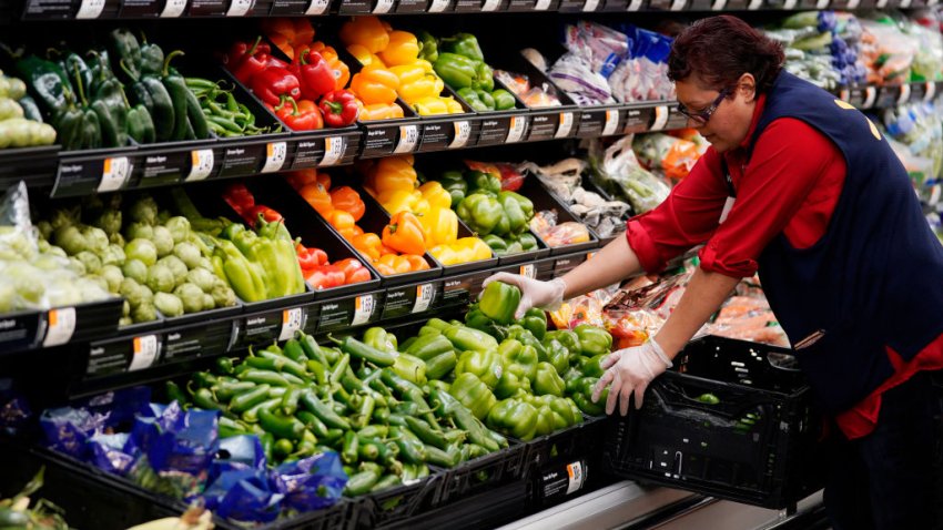 Walmart vegetables aisle.