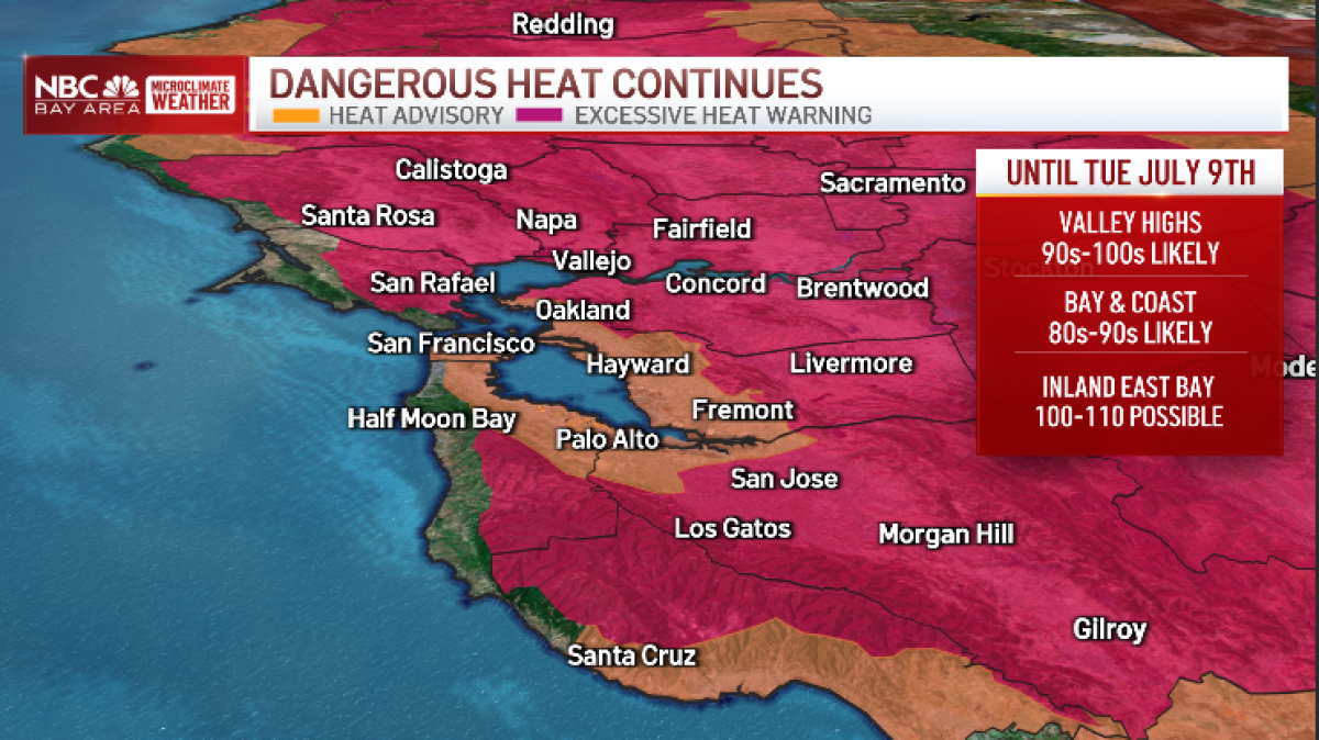 Bay Area weather July Fourth heat wave NBC Bay Area