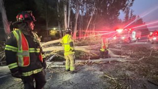 Lanes blocked on Hwy. 17 in Santa Cruz. (Aug. 5, 2024)