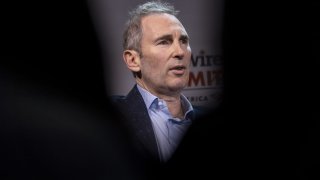 Amazon CEO Andy Jassy speaks during the GeekWire Summit in Seattle, Oct. 5, 2021.