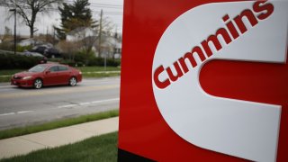 Signage at the Cummins Seymour Engine Plant in Seymour, Indiana, U.S., on Monday, April 18, 2022. 