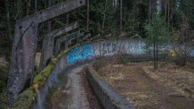 The bobsled tracks used in Bosnia's 1984 Olympic Games are now covered in graffiti and overgrown weeds.