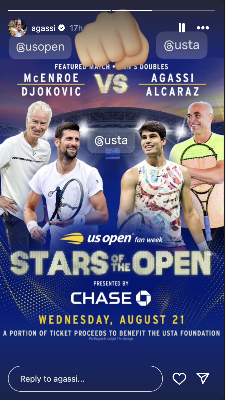 Alcaraz vs. Djokovic doubles exhibition tickets are less than 40 NBC
