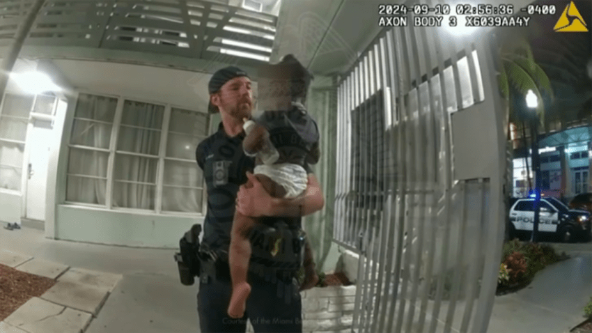 Bodycam video shows Miami Beach Police Officer Brandon Miller comforting a 2-year-old girl who was found wandering alone.