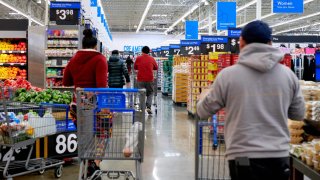 Shoppers at a Walmart store in Secaucus, New Jersey, U.S., in March 2024.