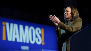 Democratic presidential nominee and U.S. Vice President Kamala Harris speaks onstage during a campaign event, in Las Vegas, Nevada, U.S., September 29, 2024.