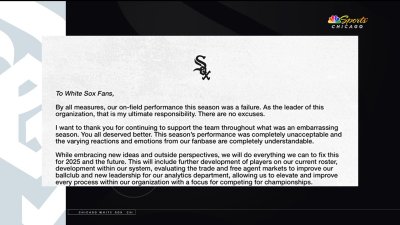 Chairman Jerry Reinsdorf releases statement on White Sox season