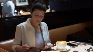 Parisa Imanirad, a scientist and cancer researcher, eats lunch alone at Spruce, an upscale restaurant in San Francisco.