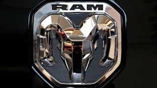 Ram truck logo at the 2020 Pittsburgh International Auto Show in Pittsburgh.