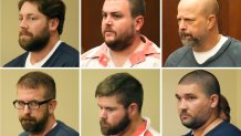 This combination of photos shows former Mississippi law enforcement officers who pleaded guilty to state and federal charges for torturing two Black men.