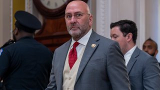FILE – Rep. Clay Higgins, R-La., walks at the Capitol in Washington, April 17, 2024.