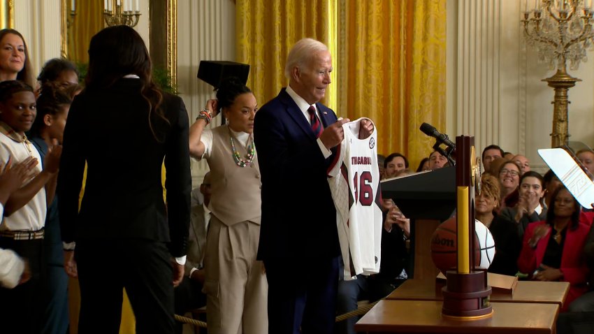 PResident Biden with South Carolina Women's basketball team