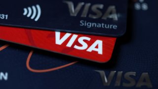 SAN ANSELMO, CALIFORNIA – FEBRUARY 07: In this photo illustration, Visa credit cards are displayed on February 07, 2024 in San Anselmo, California. According to a report by the Federal Reserve Bank of New York, credit card debt in the United States has reached $1.13 trillion. (Photo Illustration by Justin Sullivan/Getty Images)