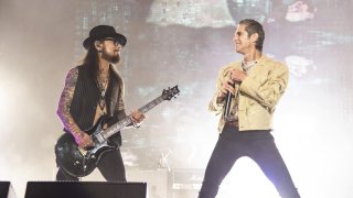 FILE – Dave Navarro, left. and Perry Farrell of Jane’s Addiction perform at Louder Than Life Festival 2021 on Sept. 24, 2021, in Louisville, Ky. (Photo by Amy Harris/Invision/AP, File)