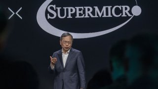 Charles Liang, CEO of Super Micro Computer, during the AMD Advancing AI event in San Jose, California, on Dec. 6, 2023.