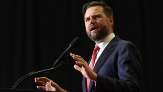 Republican vice presidential nominee, U.S. Sen. JD Vance speaks at a campaign rally at Radford University on July 22, 2024 in Radford, Virginia.