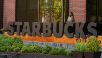 A sign outside of the Starbucks headquarters is seen at Starbucks Center on July 3, 2024 in Seattle, Washington.