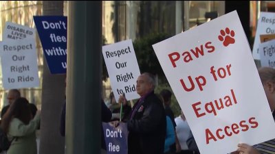 Blind people rally against Uber, Lyft in SF claiming discrimination