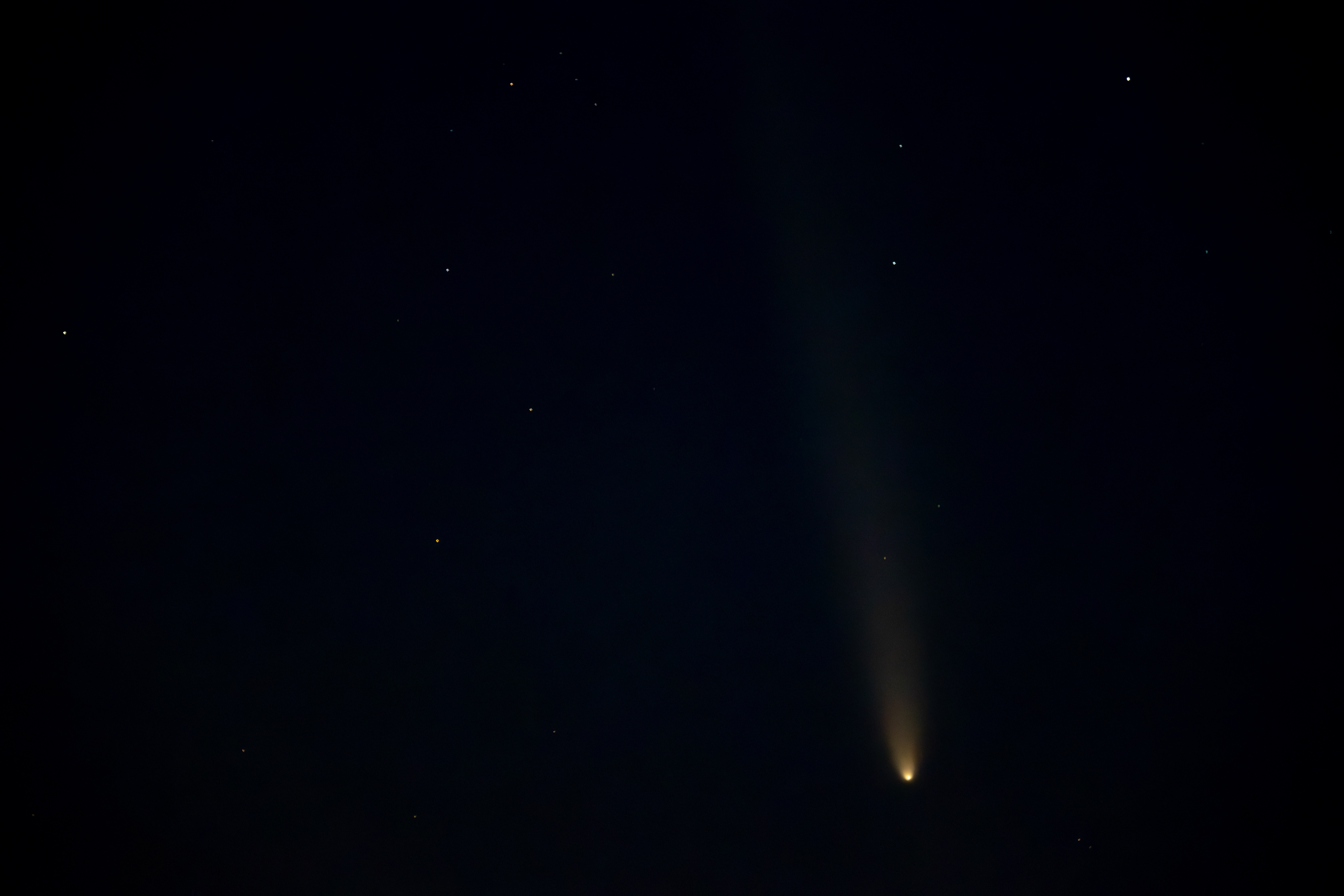 This is Comet A3 on the night of 10/13 at 7:59PM. Best visibility for this comet is from 10/14 to 10/24. Hopefully Kevan can use if during one of his Astronomy segments!