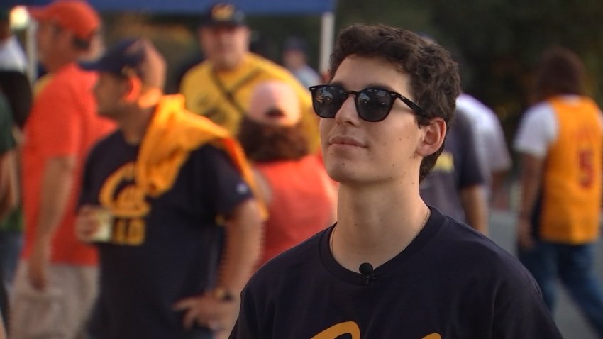 UC Berkeley student Daniel Villaseñor made a prize winning field goal during ESPN’s College GameDay festivities at Cal. NBC Bay Area Photo/ Marco Vargas.