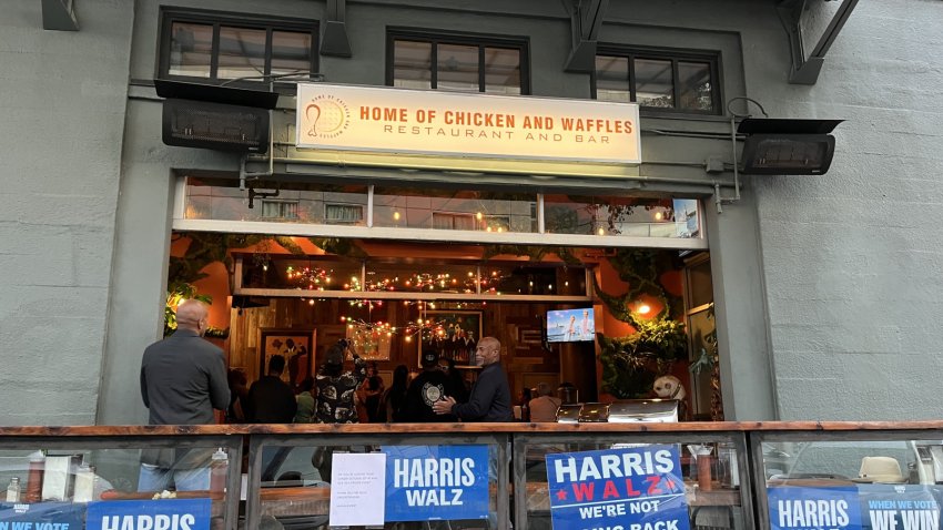 Friends, family and supporters of Vice President Kamala Harris joined together for a fundraiser for her presidential campaign at Home of Chicken and Waffles in Oakland. October 20, 2024.