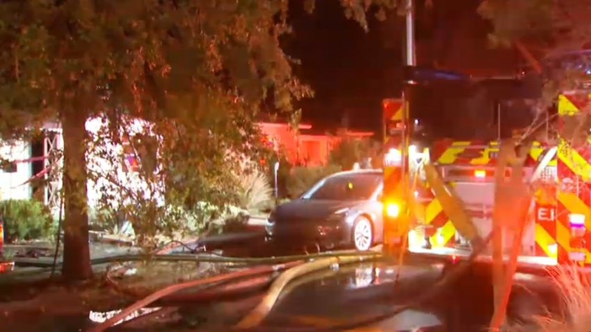 Contra Costa crews battle a residential fire Tuesday morning in Lafayette. (Oct. 8, 2024)