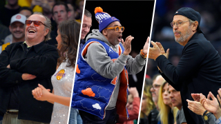 Jack Nicholson, Spike Lee and Billy Crystal cheering on their favorite NBA teams.