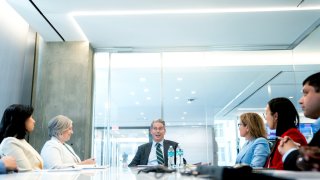 Scott Bessent (center), founder and CEO of Key Square Group LP, during an interview in Washington, D.C. in June 2024.