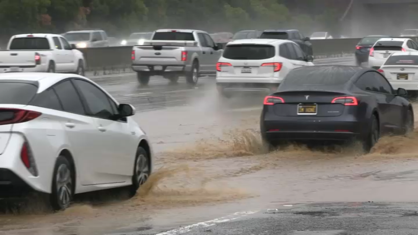 Flooding on Interstate 280 in Daly City.