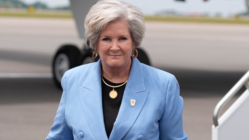 Trump co-campaign manager Susie Wiles is seen at Nashville International Airport as Republican presidential candidate former President Donald Trump arrives, July 27, 2024, in Nashville, Tenn.