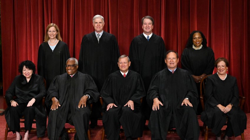 Justices of the US Supreme Court pose for their official photo