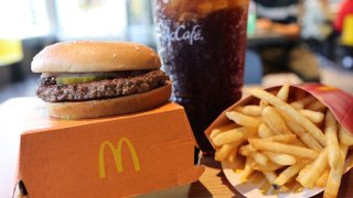 In this photo illustration, a McDonald’s Quarter Pounder hamburger meal is seen at a McDonald’s on October 23, 2024 in the Flatbush neighborhood in the Brooklyn borough of New York City.