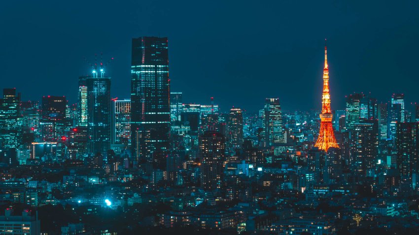 Tokyo, Japan skyline with the Tokyo Tower