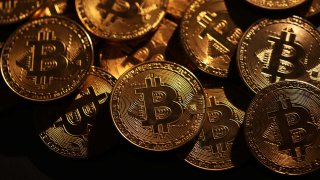 Representations of cryptocurrency Bitcoin are seen in this illustration taken Nov. 25, 2024.