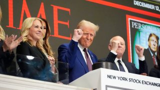 President-elect Donald Trump arrives to ring the opening bell at the New York Stock Exchange, Thursday, Dec. 12, 2024, in New York.