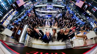 The New York Stock Exchange welcomes U.S. President-Elect Donald J. Trump, on Dec. 12, 2024, to honor President-Elect Donald J. Trump being named TIME’s Person of the Year. To honor the occasion, U.S. President-Elect Donald J. Trump rings The Opening Bell®., joined by ICE CEO Jeff Sprecher, TIME CEO Jessica Sibley, and NYSE President Lynn Martin.