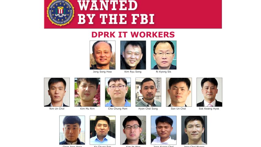 DPRK IT workers FBI wanted poster.