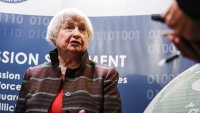 Janet Yellen, U.S. Treasury secretary, on a tour of the Financial Crimes Enforcement Network (FinCEN) in Vienna, Virginia, on Jan. 8, 2024.