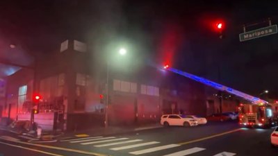 Firefighters battle overnight warehouse fire in San Francisco