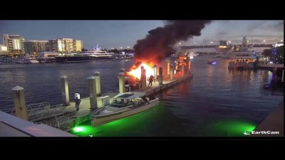 EarthCam video shows moments boat exploded at Fort Lauderdale marina