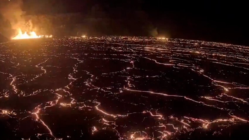 Lava spewing from Kilauea volcano in Hawaii.