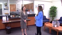 Former assistant district attorney Shin-Mee Chang speaking to investigative reporter Hilda Gutiérrez.