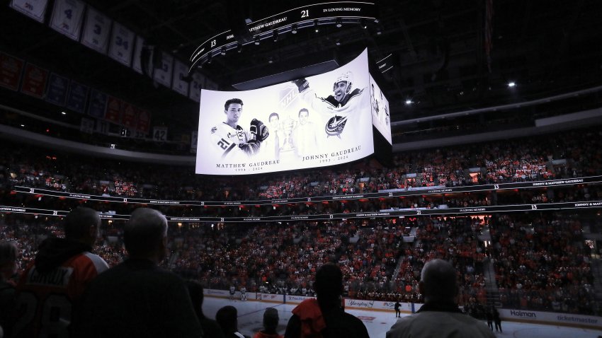 The Philadelphia Flyers honor the memory of Johnny and Matthew Gaudreau